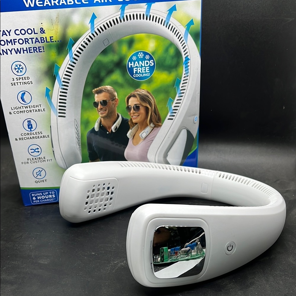 Hands-Free Wearable Neck Fan – White